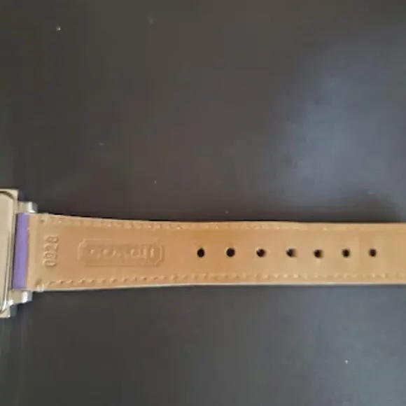 Coach Amanda Watch Multicolor Leather Strap Square Steel Case Analog IOB - Picture 10 of 11